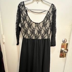 Hot Topic Black Lace Backless Dress Size XXL